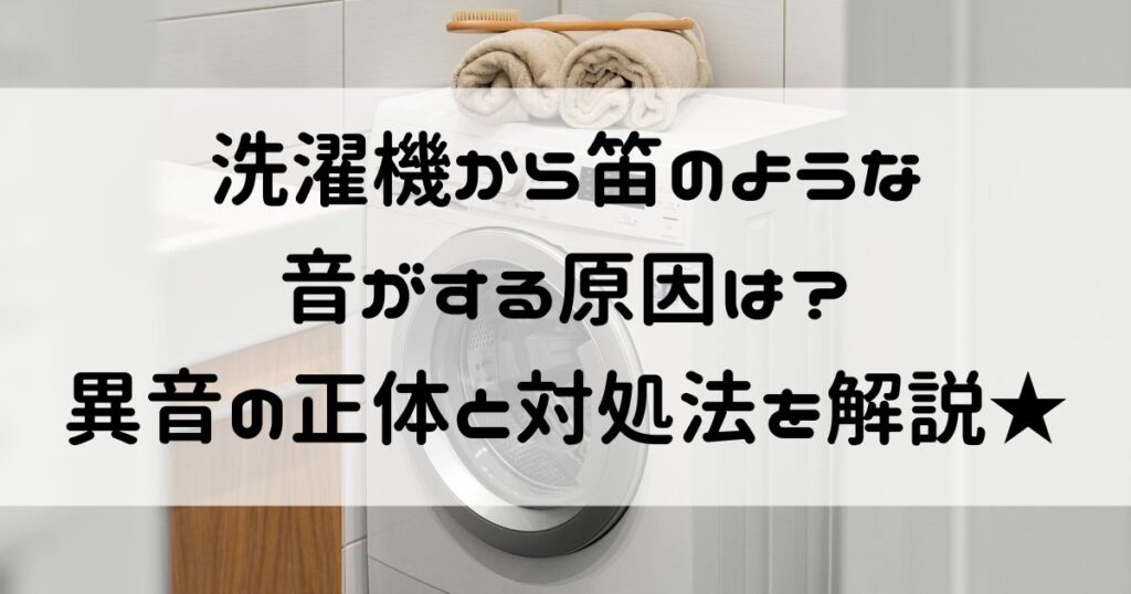 洗濯機 笛のような音